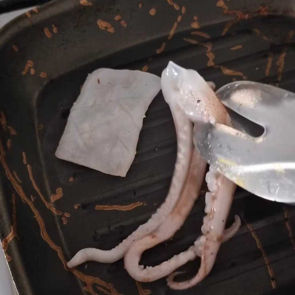 squid on the grill