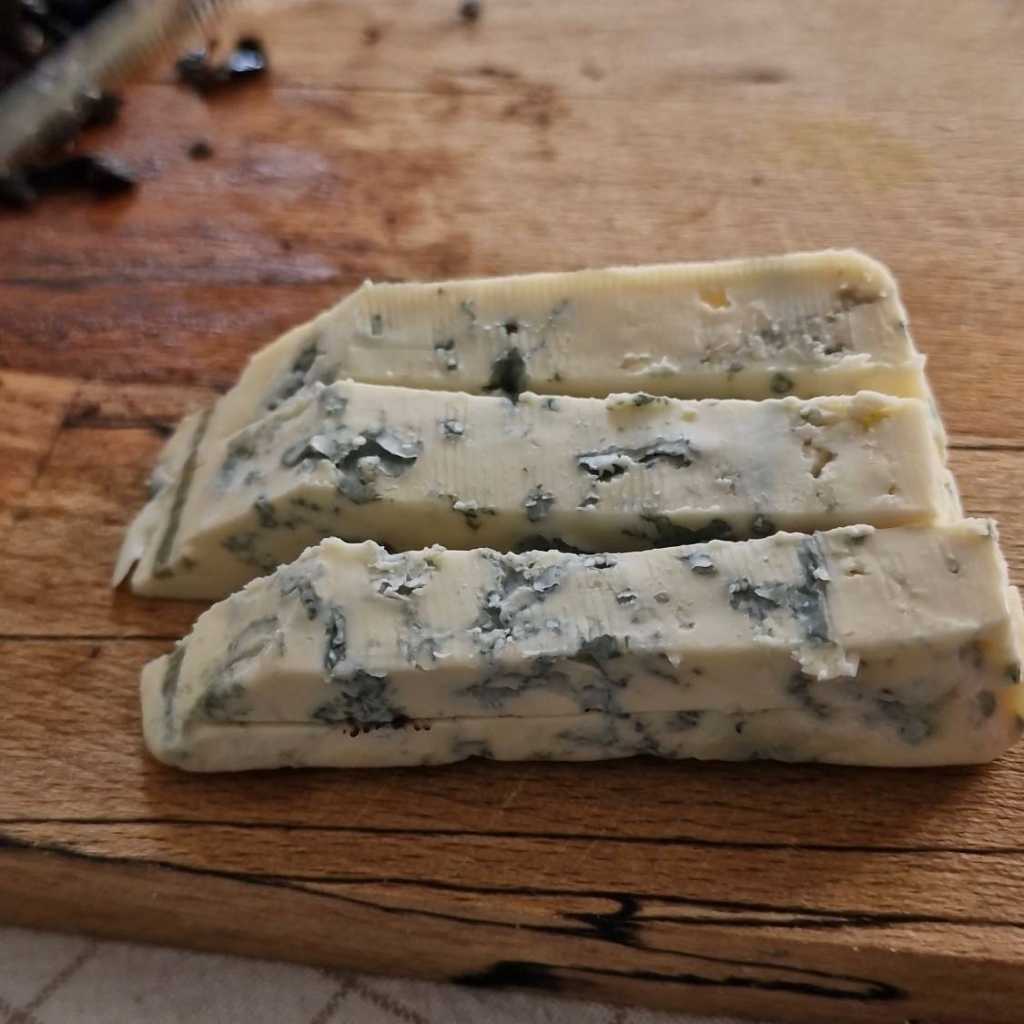 cutting blue cheese