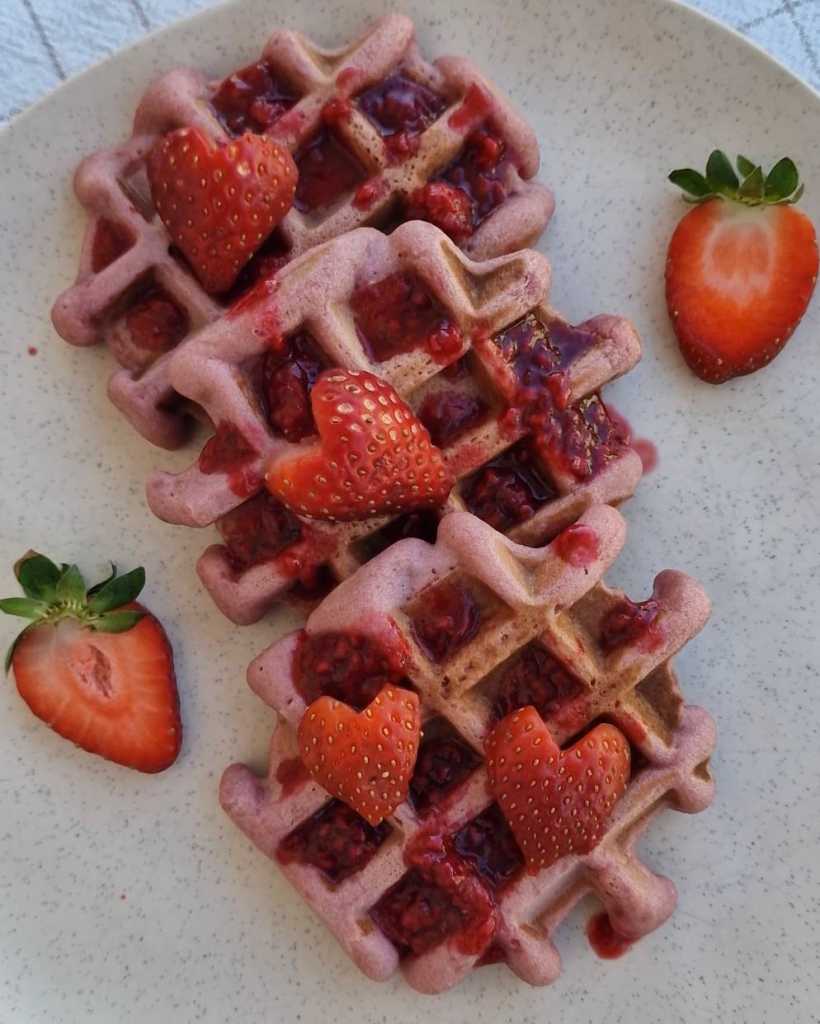 pink raspberry waffle