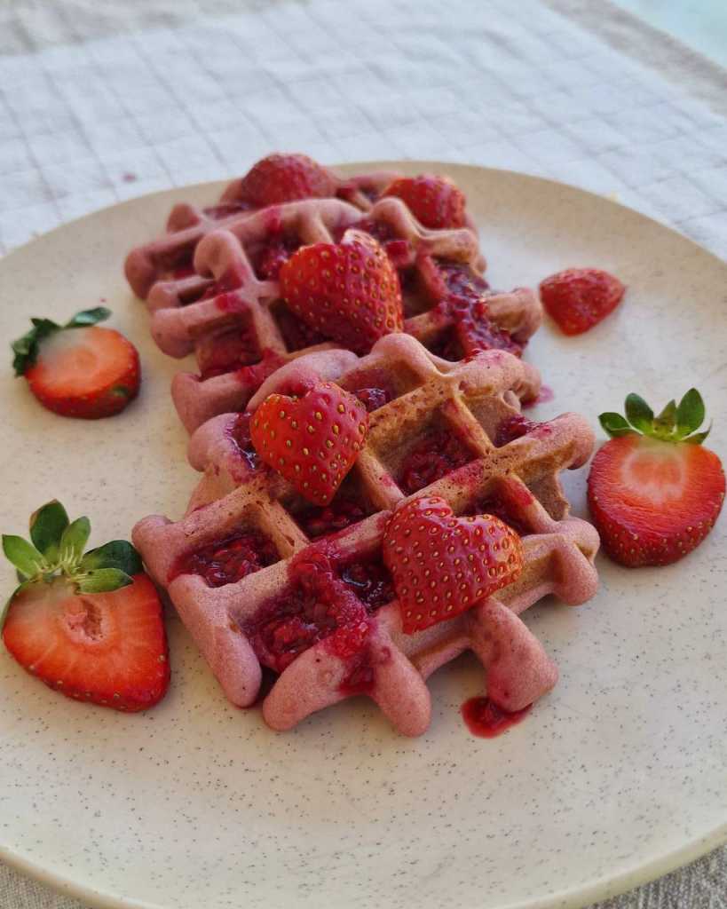 pink raspberry waffle