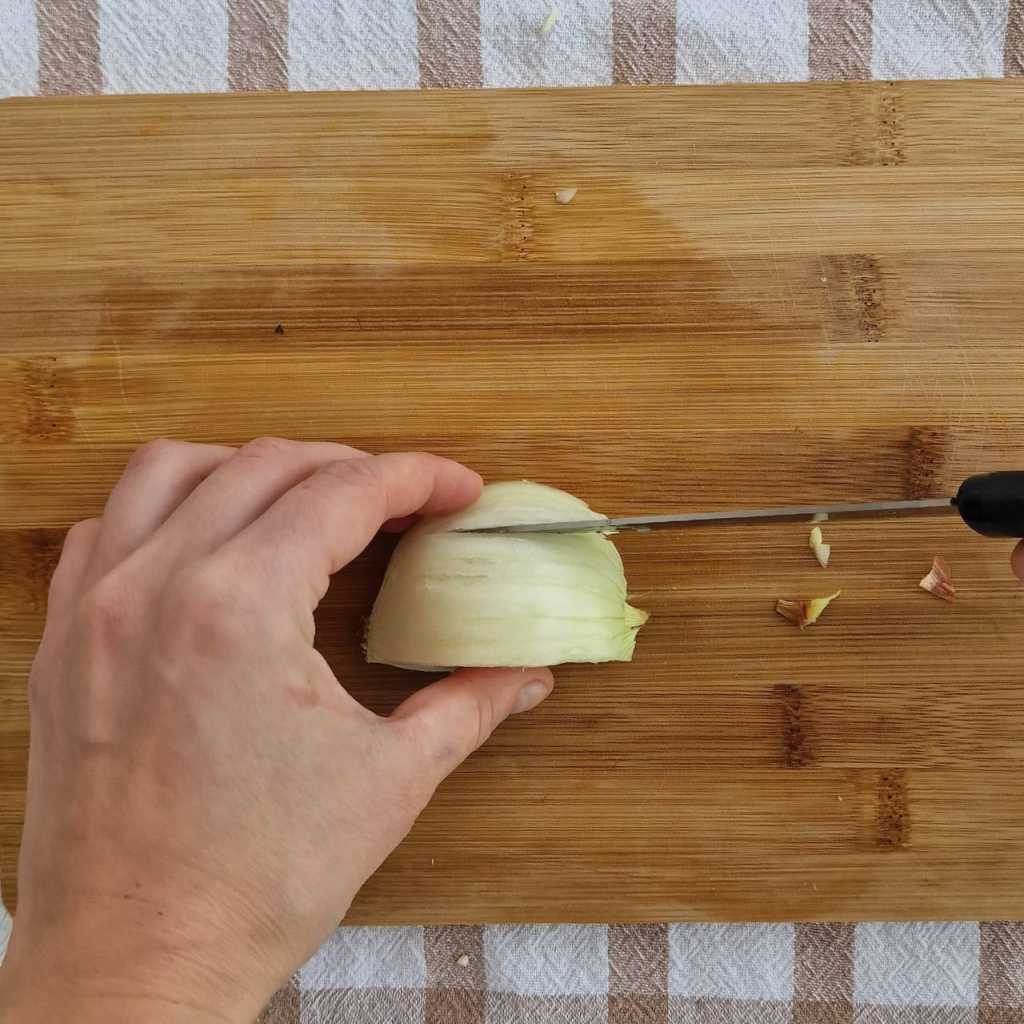 chop yellow onion