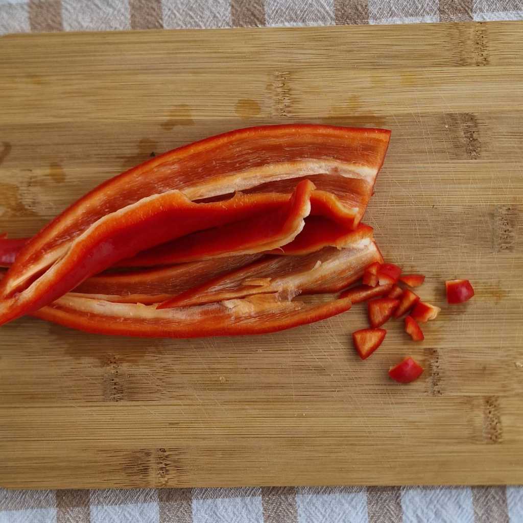 cut red bell pepper
