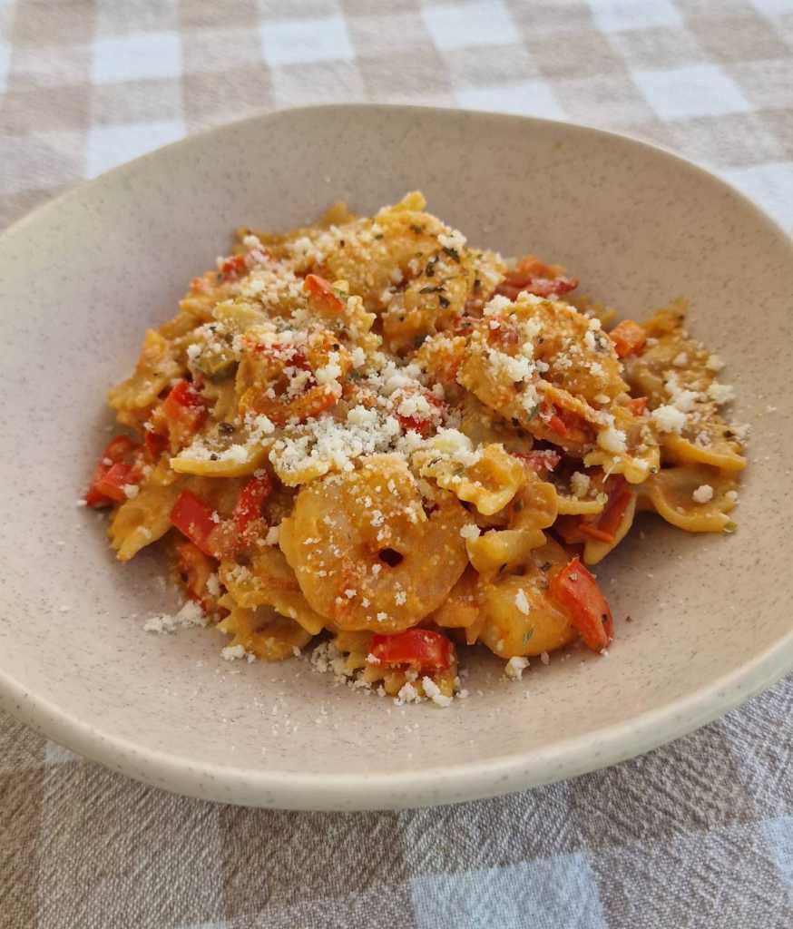 Creamy Tomato Pasta with Garlic Shrimp