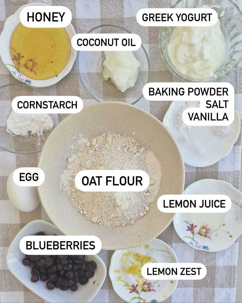 healthy blueberry lemon bread ingredients