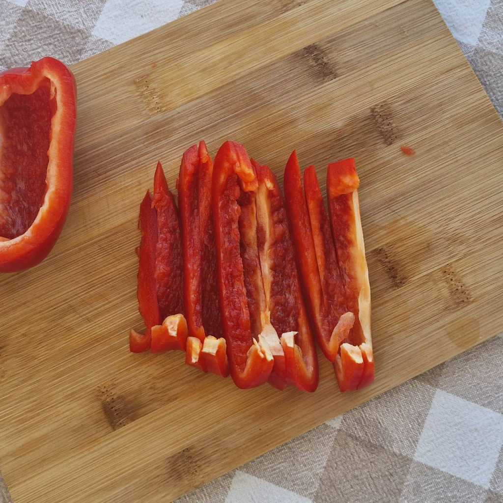 cut red bell pepper