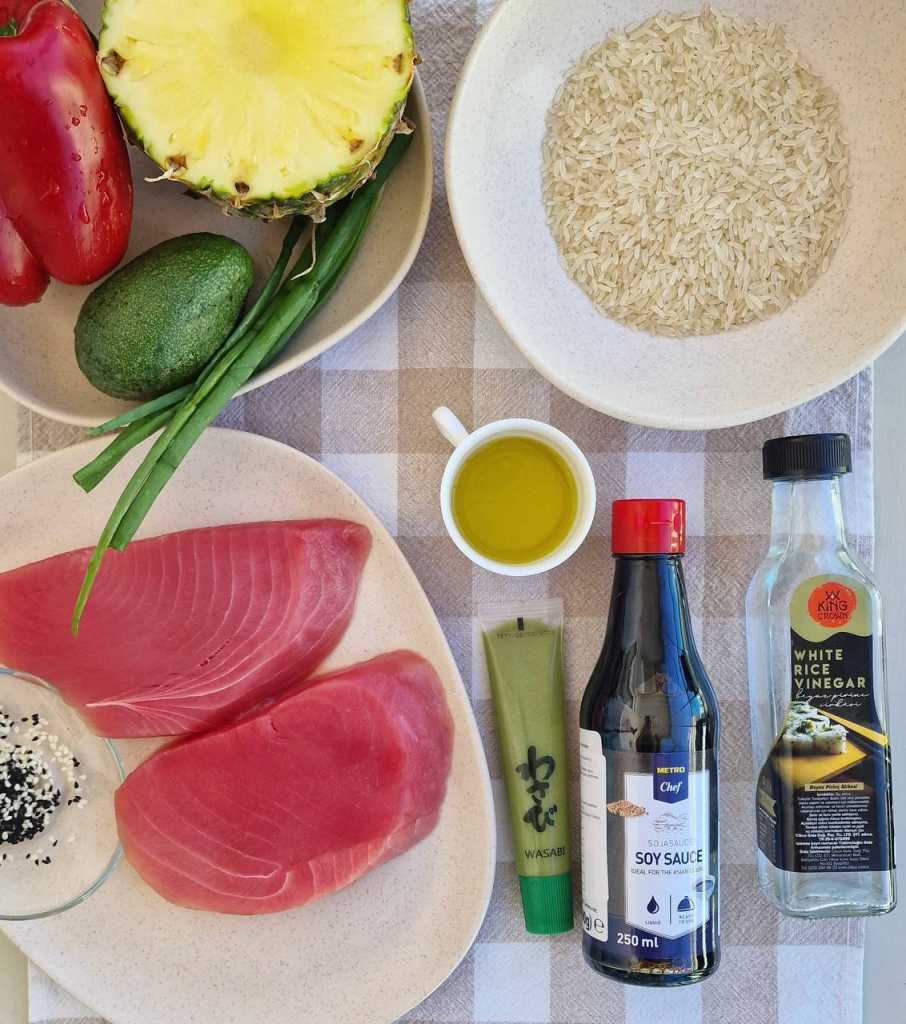 tuna sushi poke bowl ingredients