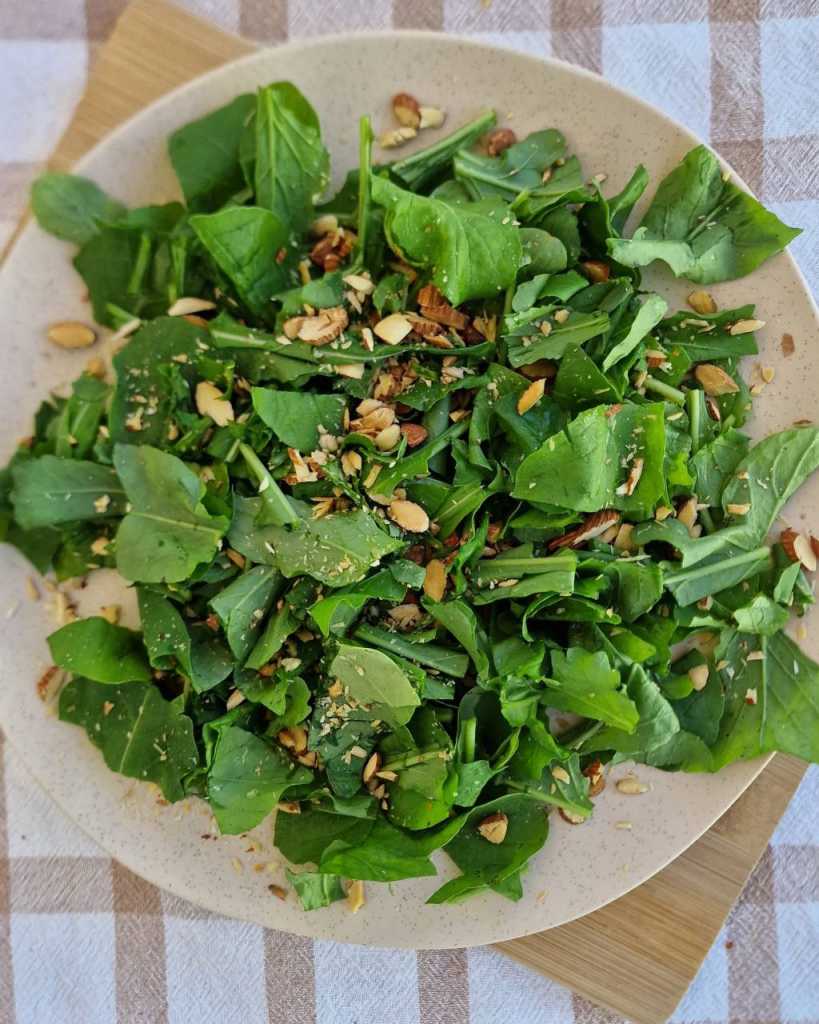 Blueberry Feta Arugula Almonds Salad recipe