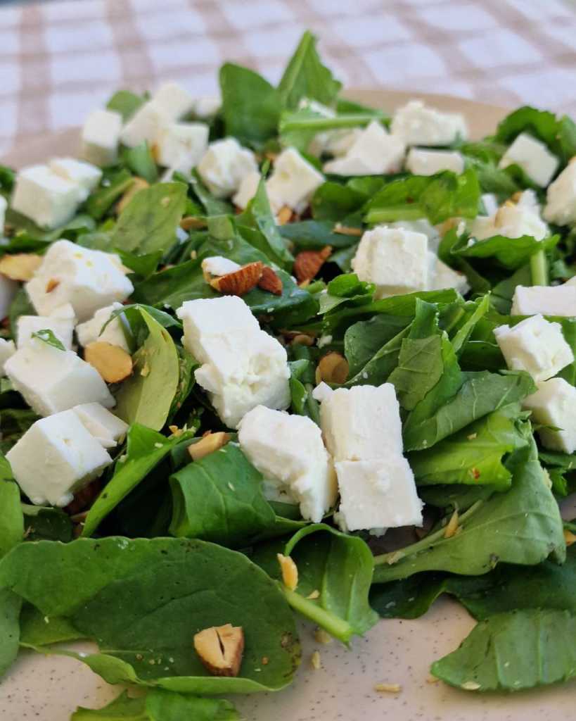 Blueberry Feta Arugula Almonds Salad recipe