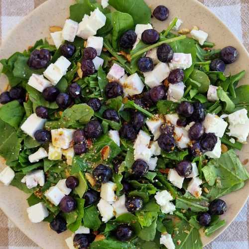 Blueberry Feta Arugula Almonds Salad recipe