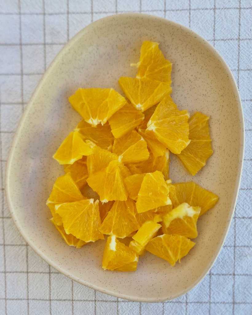 cut orange for Citrus Salad recipe