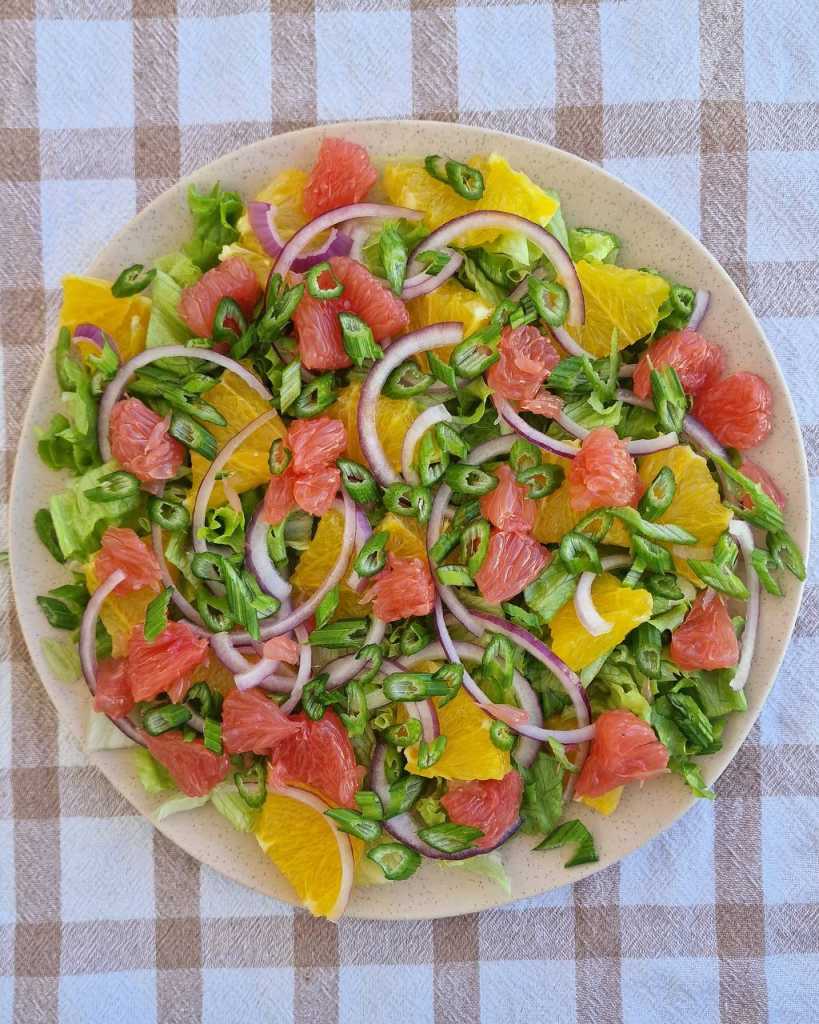 Citrus Salad recipe with orange grapefruit celery 