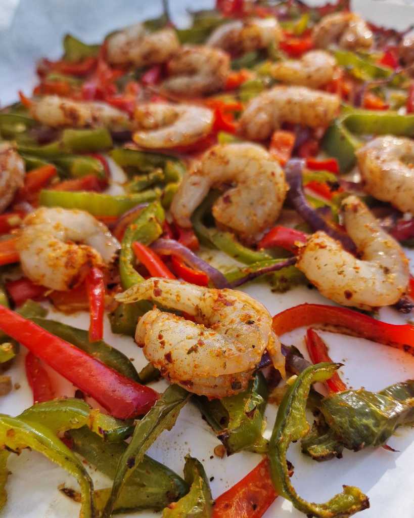 Sheet Pan Shrimp Fajitas recipe 