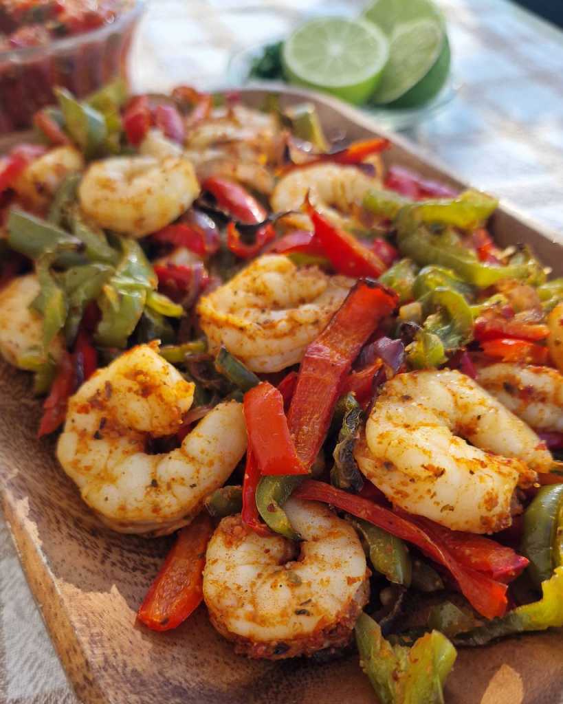 Sheet Pan Shrimp Fajitas recipe 