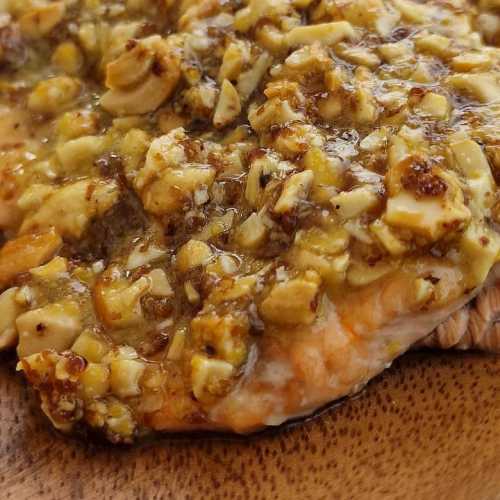 Cashew Crusted Honey Mustard Salmon recipe