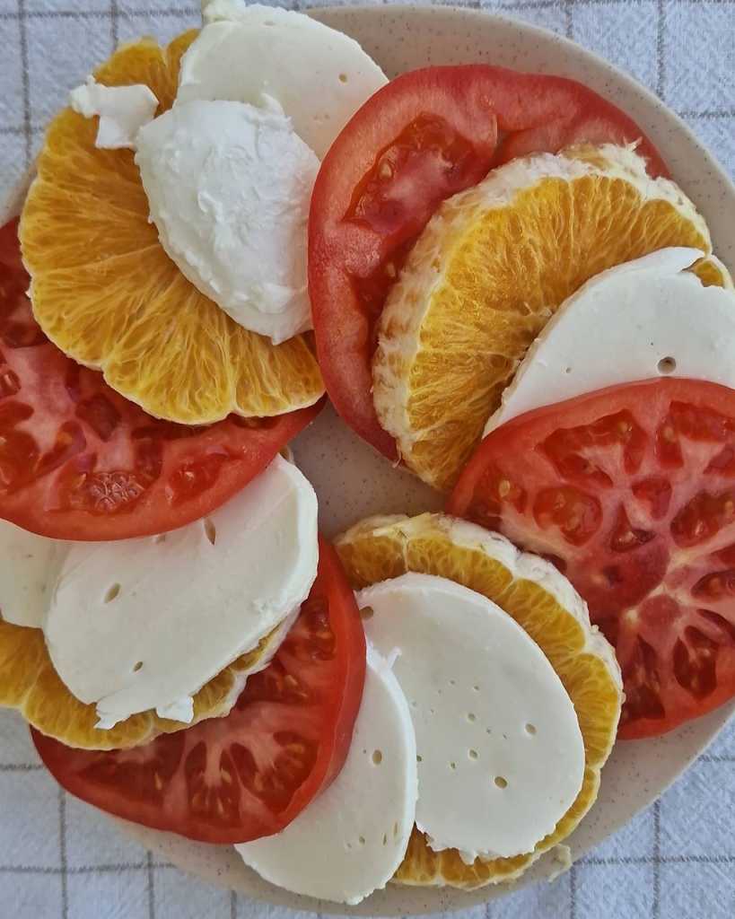 citrus caprese salad with orange, tomato, mozzarella recipe 