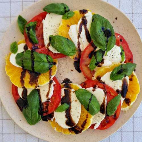 citrus caprese salad with orange