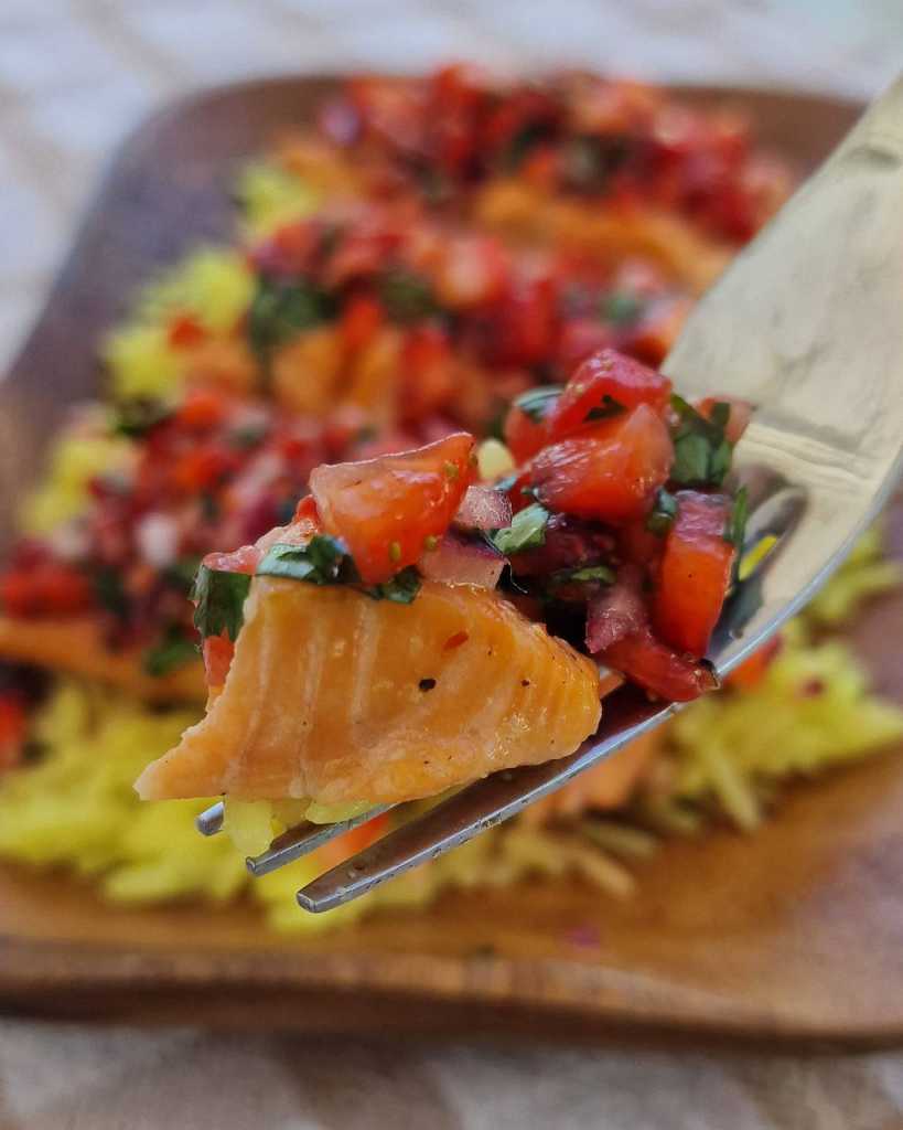 roasted Salmon with Strawberry salsa recipe