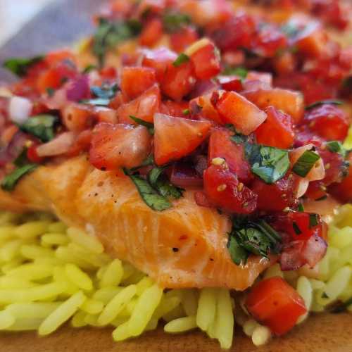 roasted Salmon with Strawberry salsa recipe