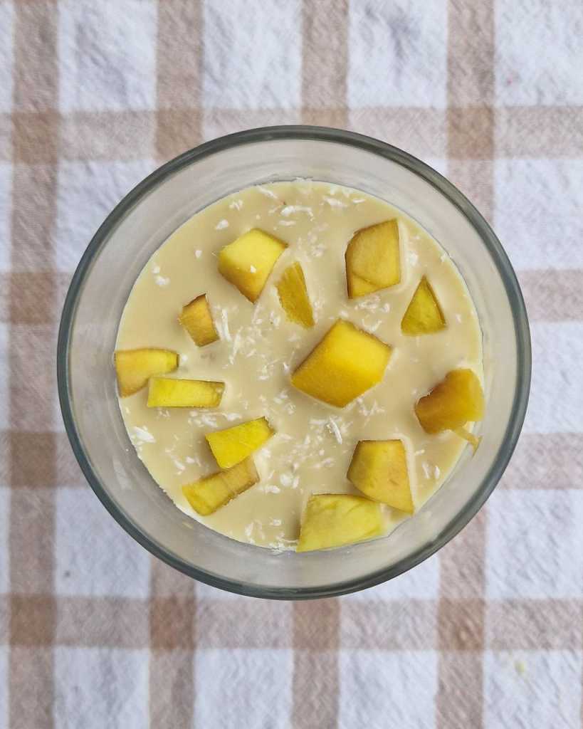 Mango Overnight Oats with coconut recipe