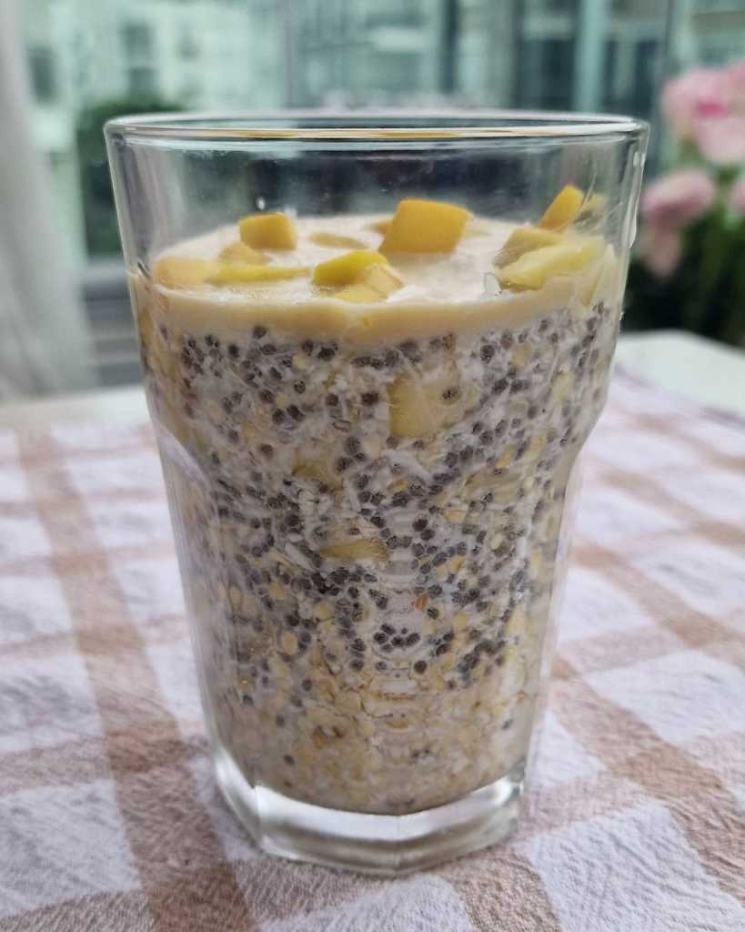 Mango Overnight Oats with coconut recipe