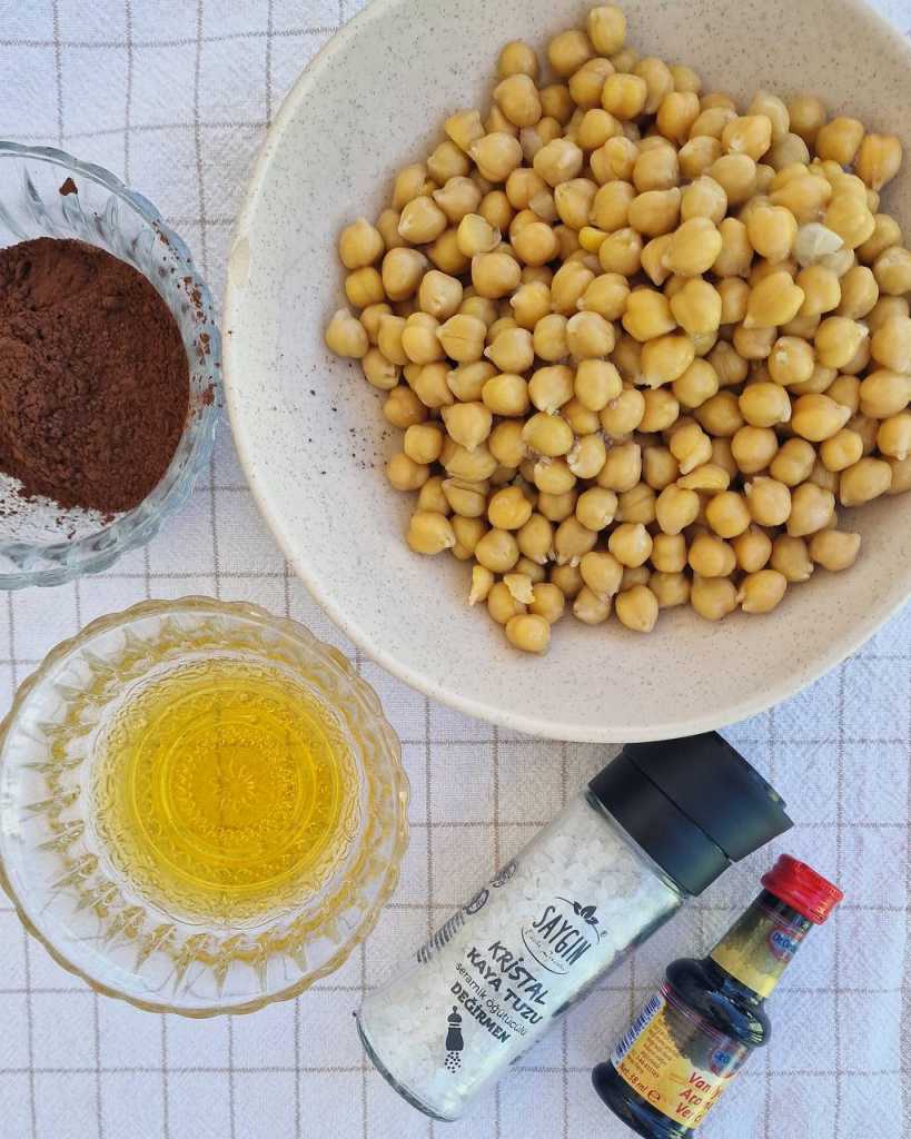 Healthy Chocolate Chickpea Spread Hummus recipe ingredients