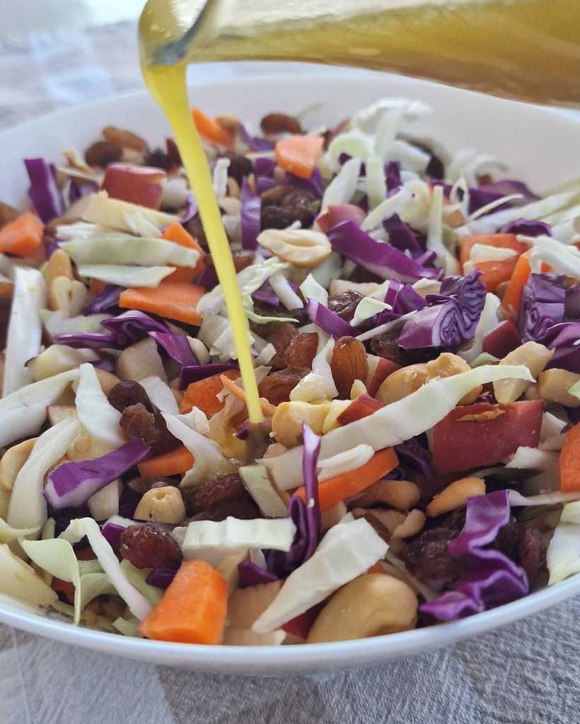 Crunchy Cabbage Salad with Apples and Raisins recipe