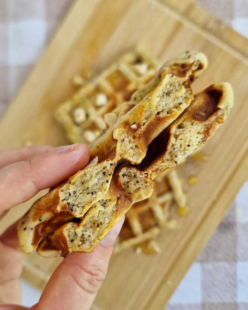 Healthy Lemon Poppy Seed Waffles recipe