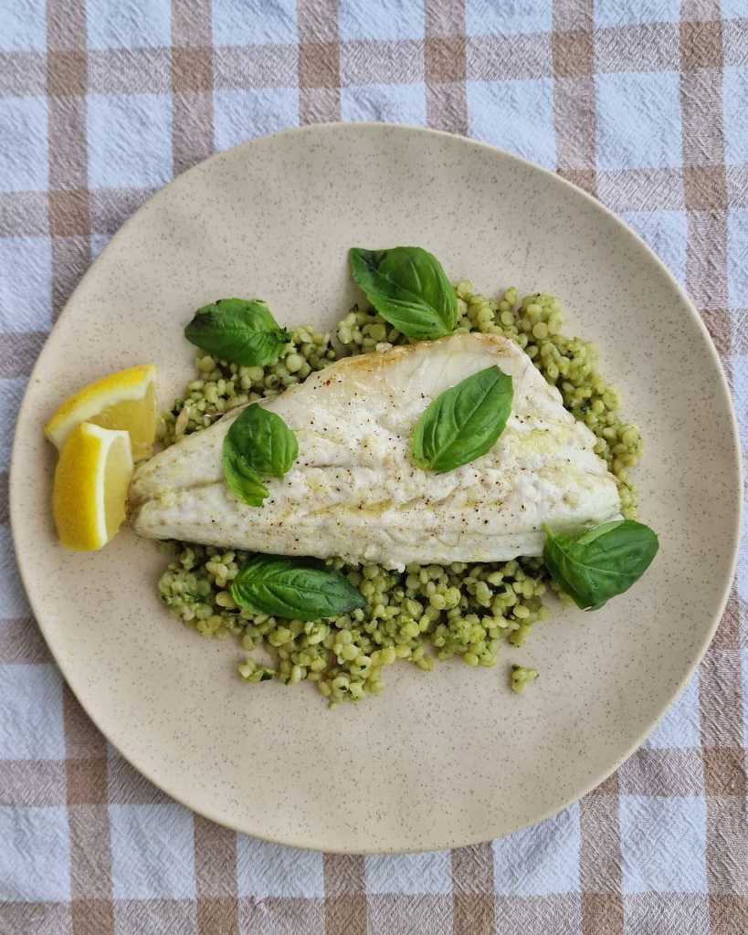 Baked Sea Bass with garlic