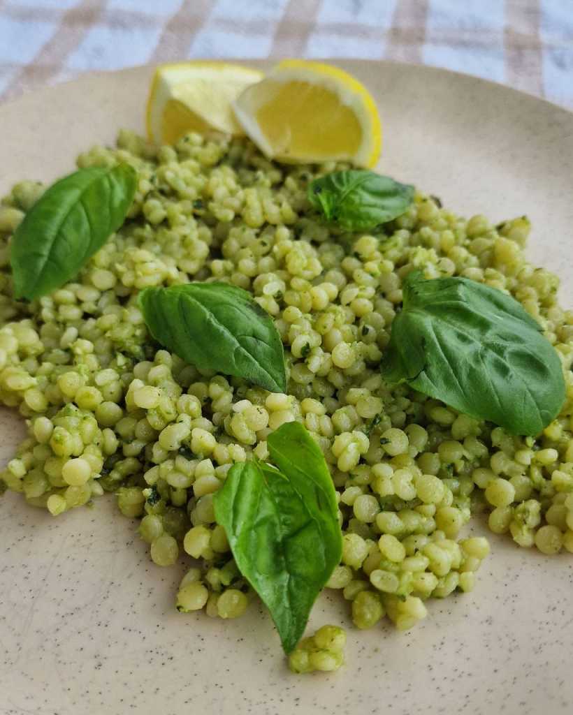 Israeli pearl couscous with Pesto recipe