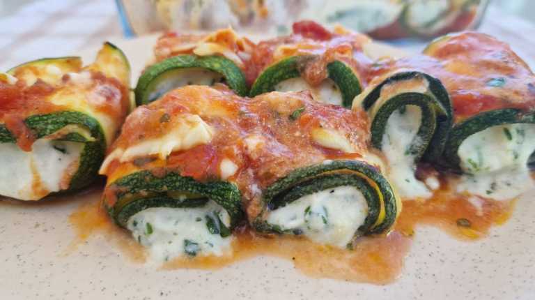 Baked Zucchini Ricotta roll-ups recipe