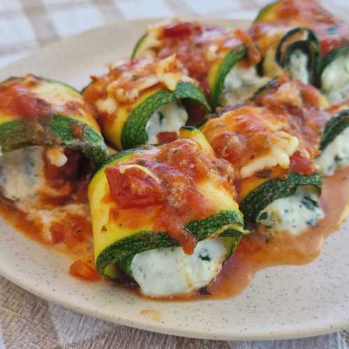 Baked Zucchini Ricotta roll-ups recipe