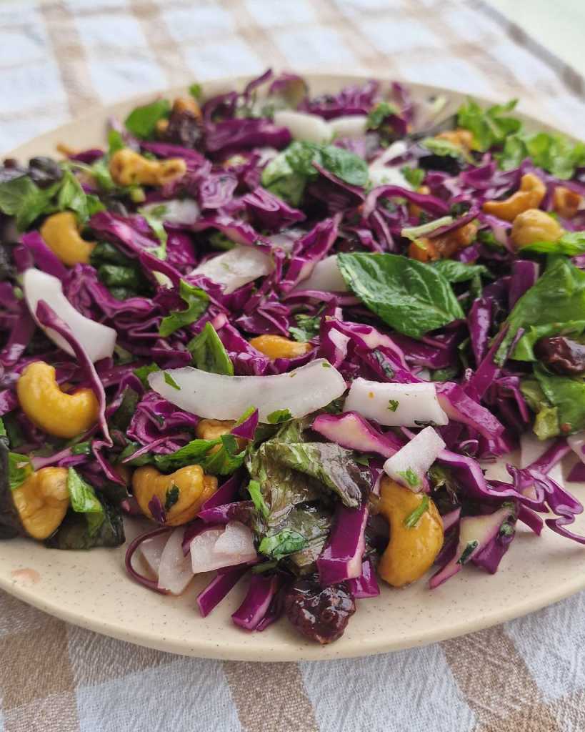 Cashew Coconut Slaw with Coconut Lime Vinaigrette recipe