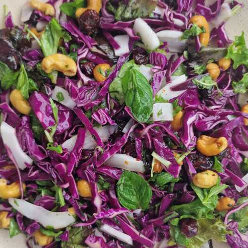 Cashew Coconut Slaw with Coconut Lime Vinaigrette recipe