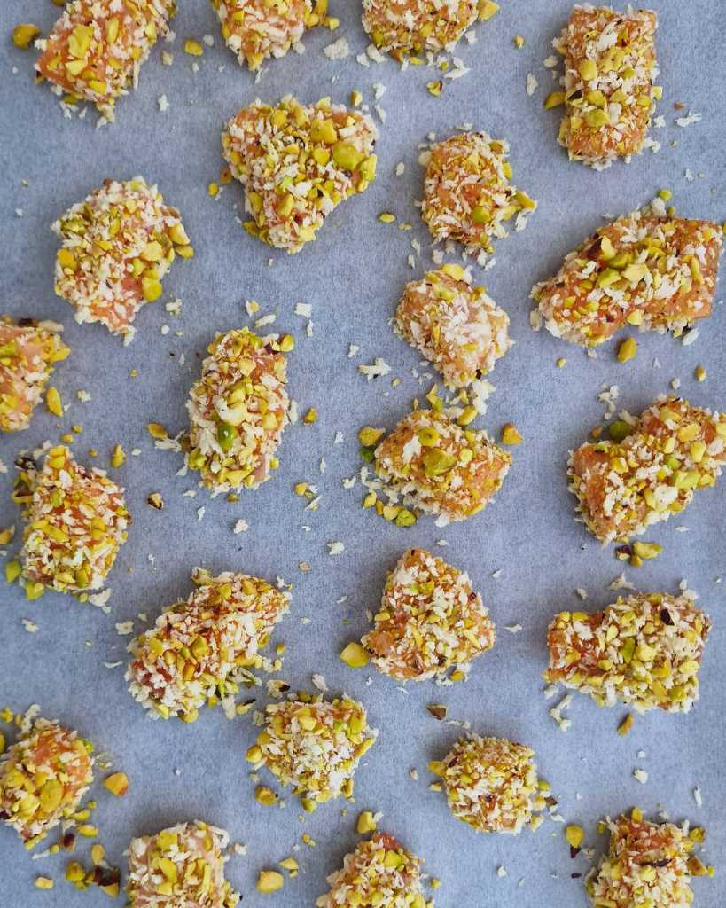 Pistachio-crusted Salmon Bites recipe