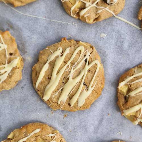 Healthy Apple Cinnamon Cookies recipe with cranberries and white chocolate