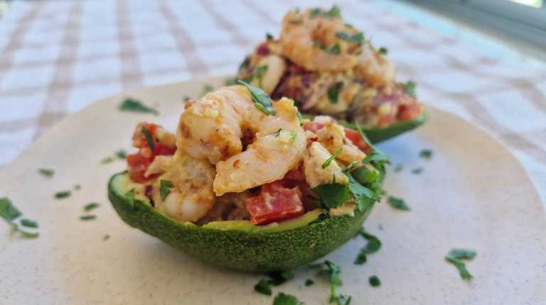 Shrimp Stuffed Avocado Boats recipe