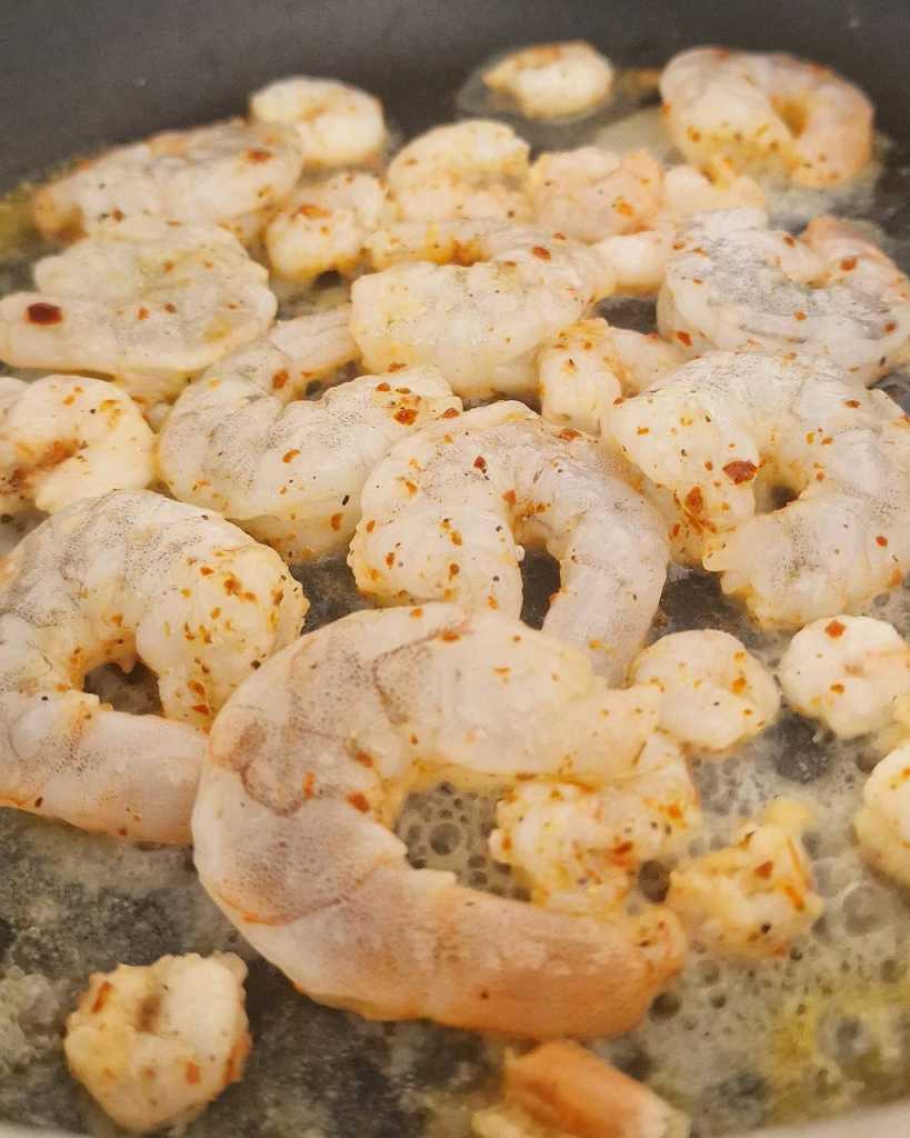 frying shrimp