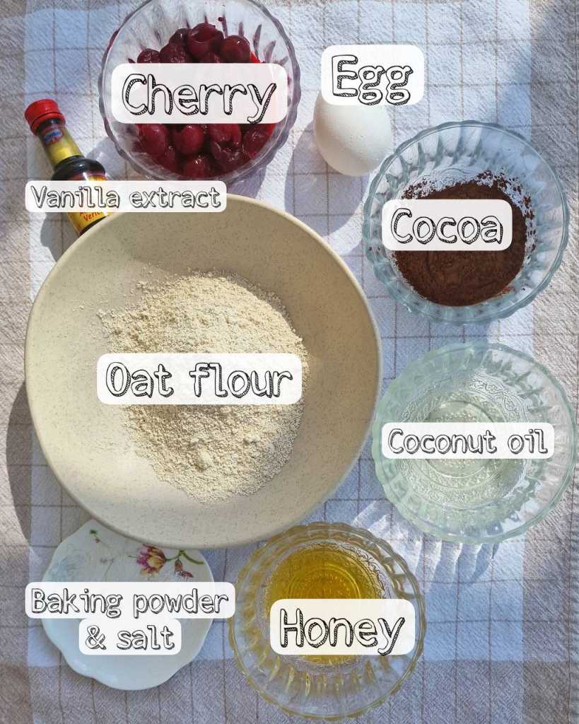 Healthy cherry brownies ingredients