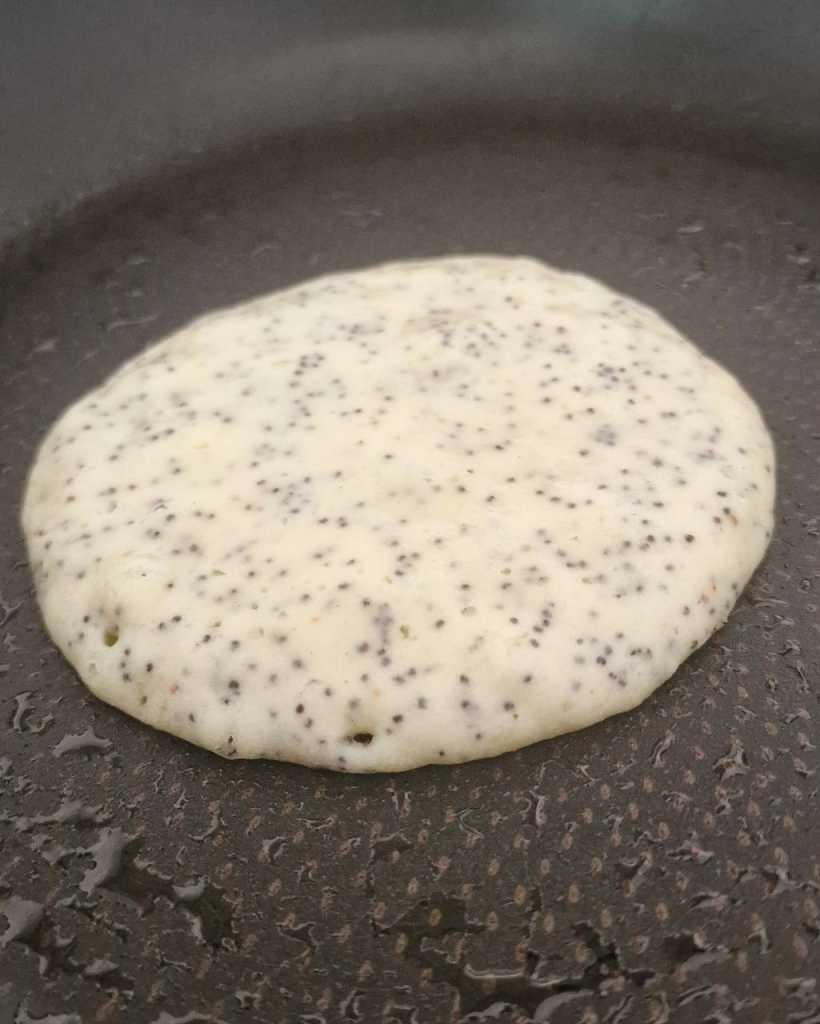 poppy seed pancake baking