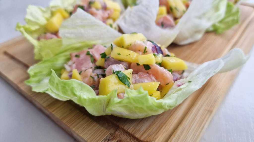 Salmon Mango Ceviche Boats recipe