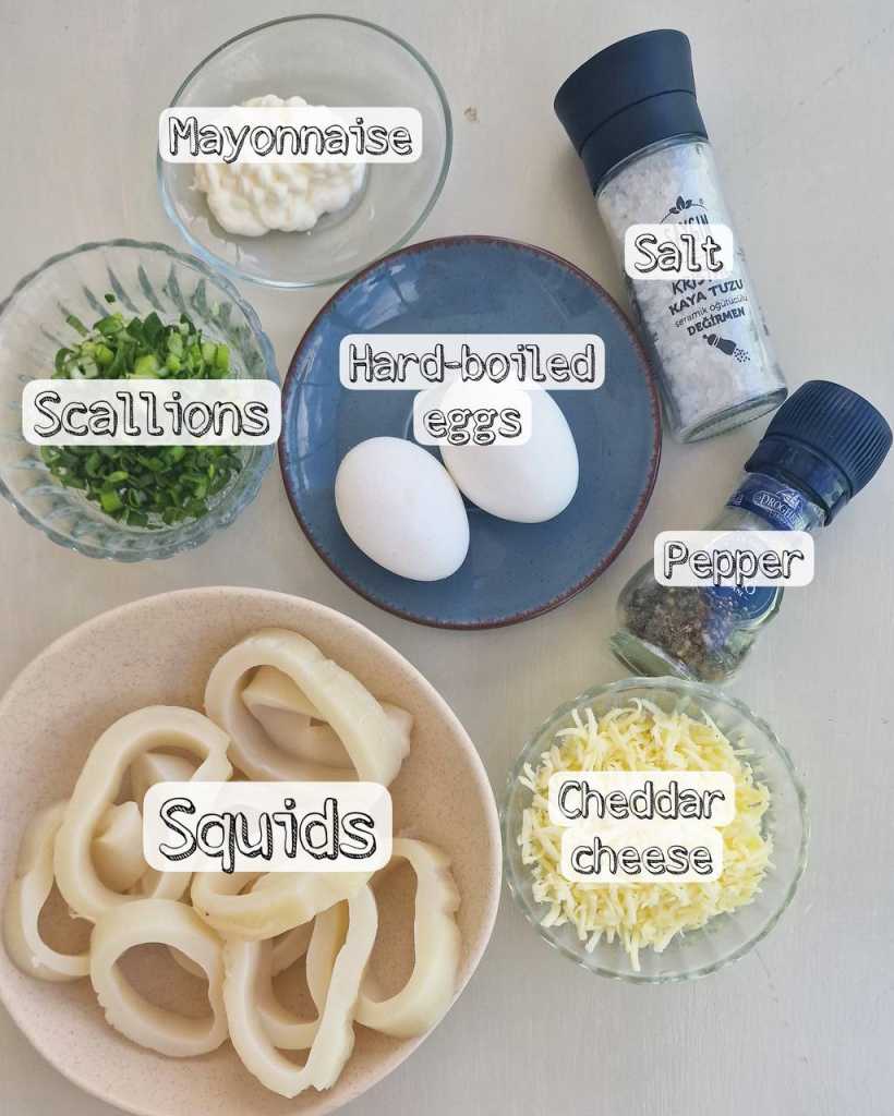 Squid Salad with Egg ingredients