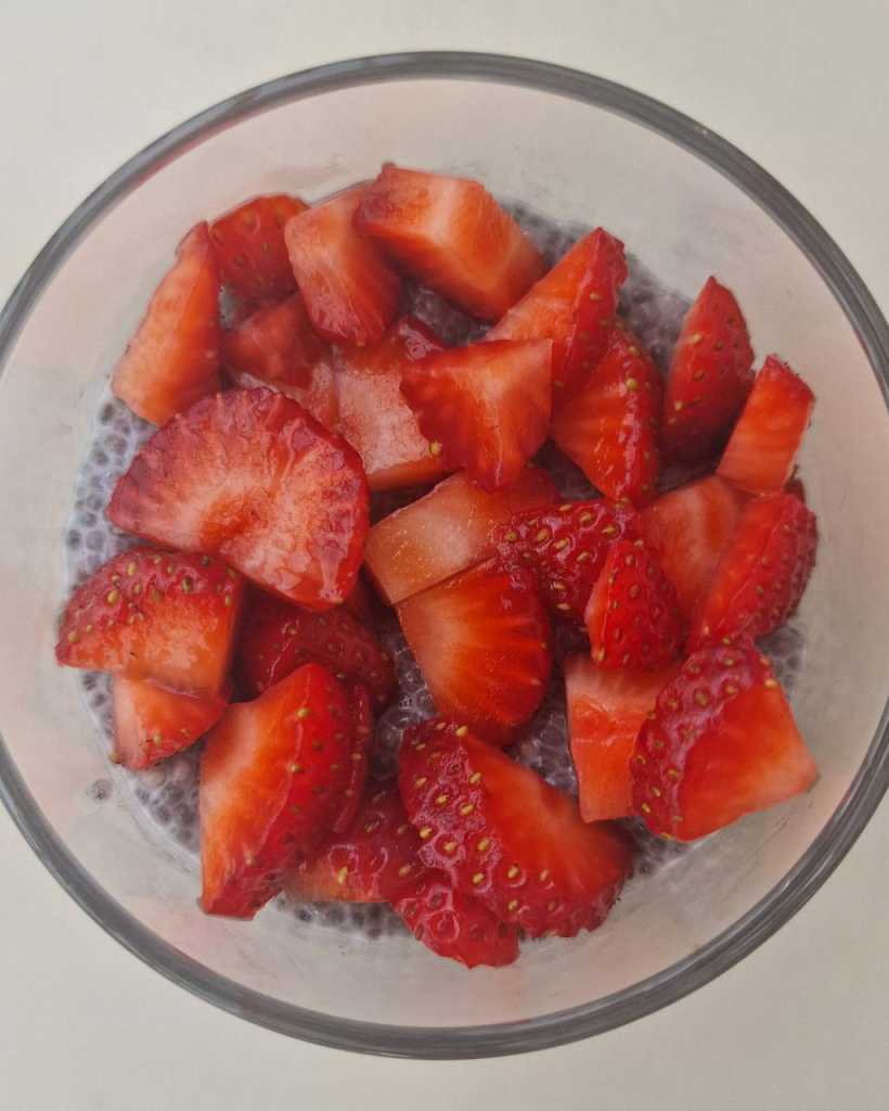 Chia pudding with strawberry