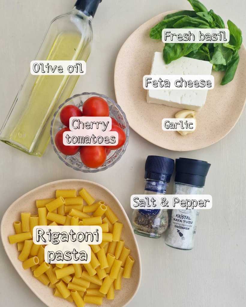 Baked Feta Pasta ingredients