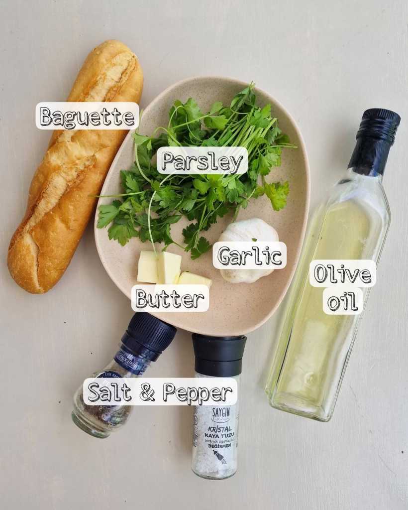 Crispy Garlic Bread ingredients