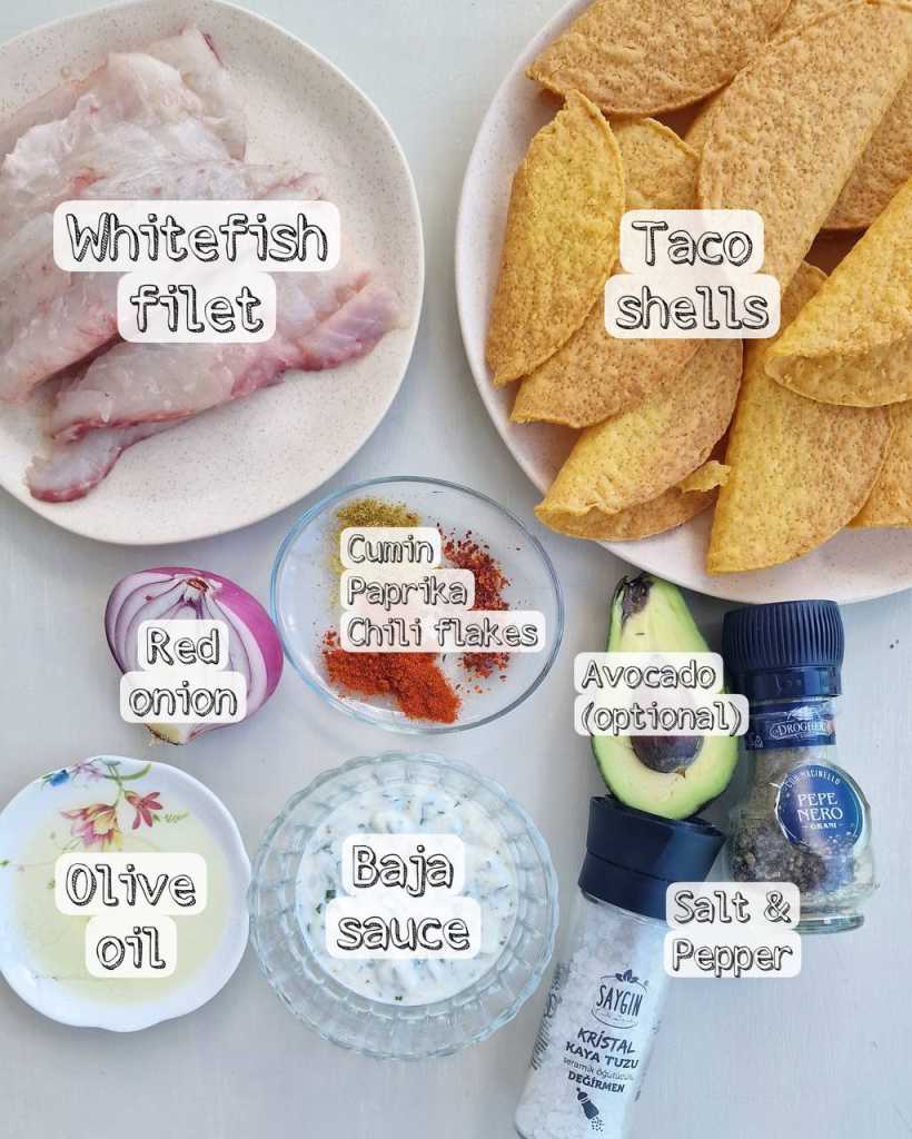 Whitefish Tacos ingredients