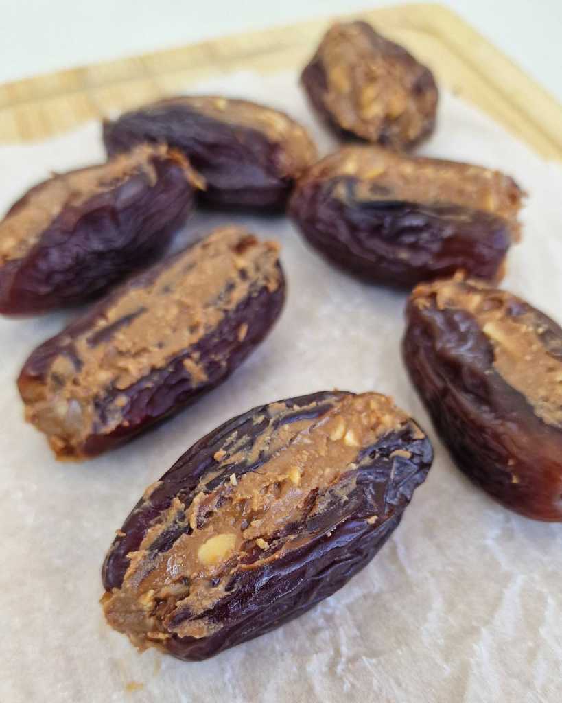 dates stuffed with peanut butter and peanuts