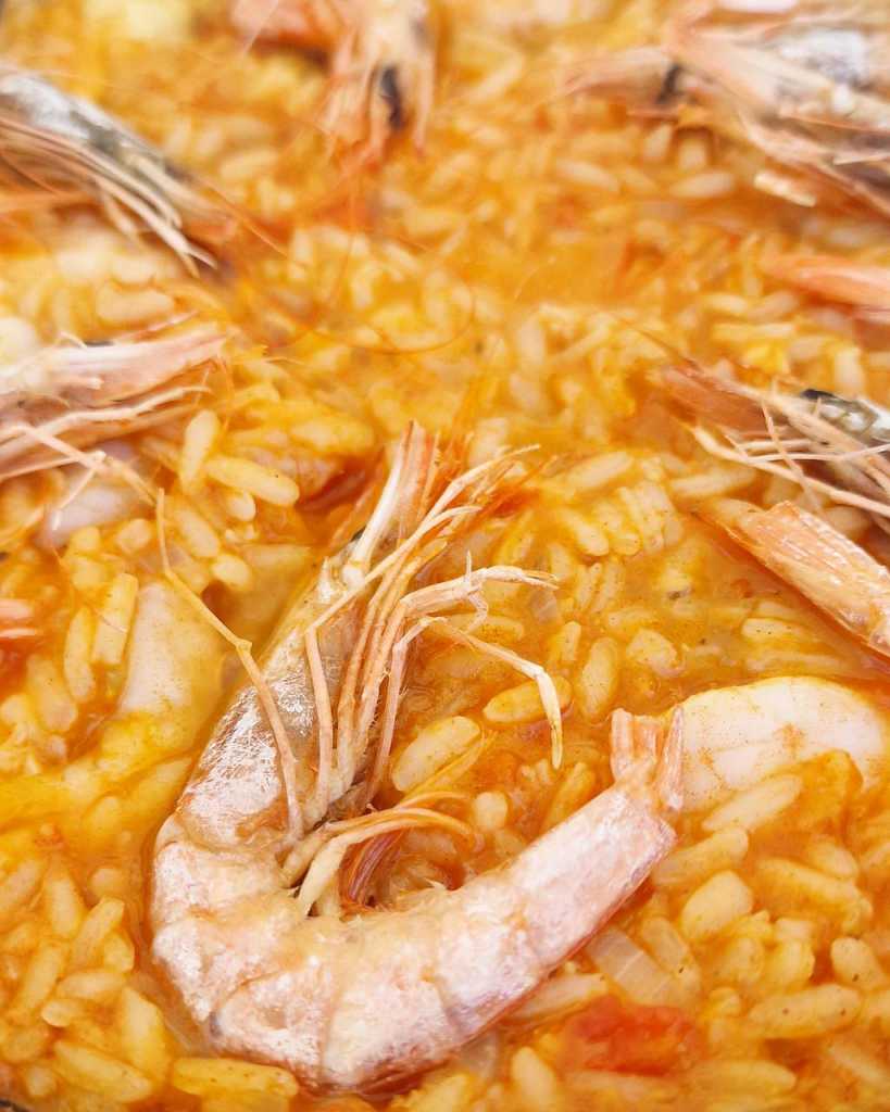 Seafood paella with shrimp