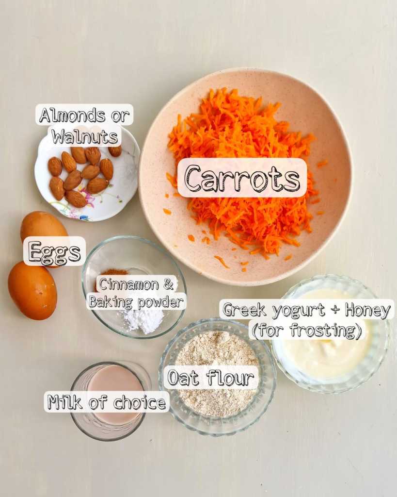 Healthy Carrot Cake ingredients