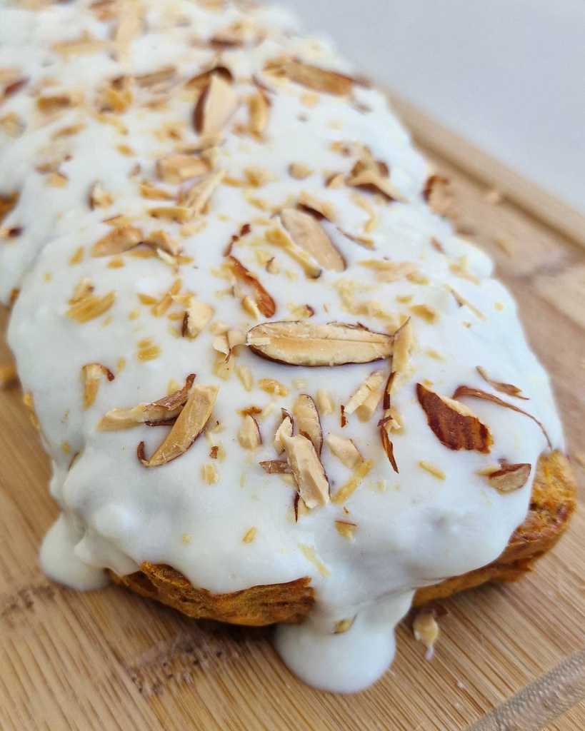 healthy carrot cake with yogurt frosting