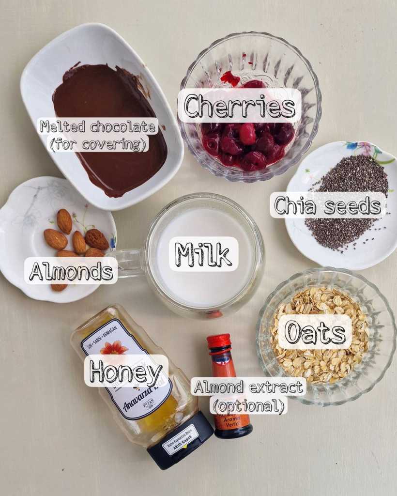 Cherry Overnight Oats ingredients